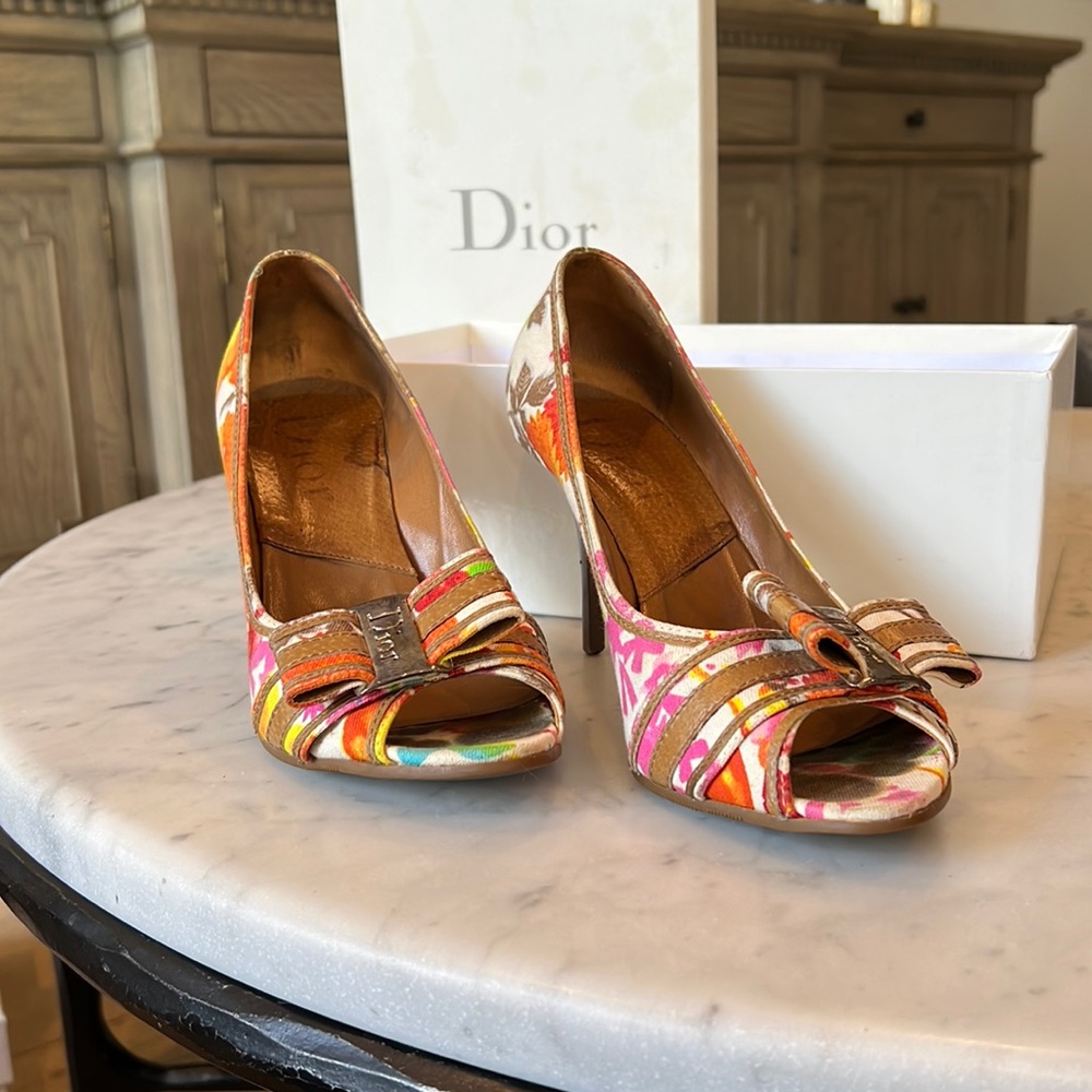 Dior Stripes Peep Toe - multicolor